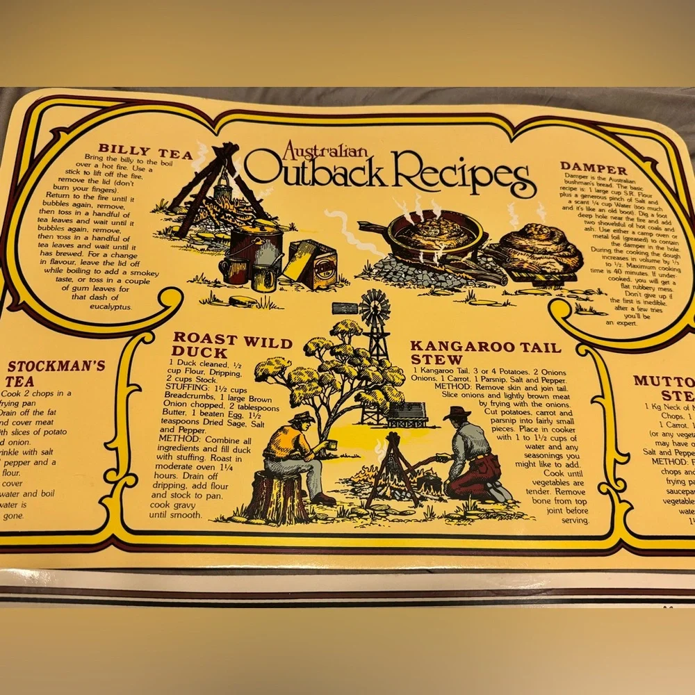 Vintage Australian Vinyl Placemats Set Of 2